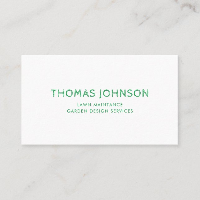 Minimalist Modern Lawncare Landscaping Gardening   Business Card (Front)