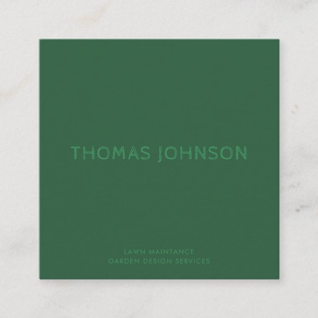 Minimalist Modern Lawncare Landscaping Gardening   Square Business Card (Front)