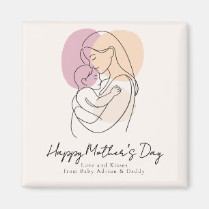 Minimalist Modern Line Art Mum & Baby Mother’s Day Magnet