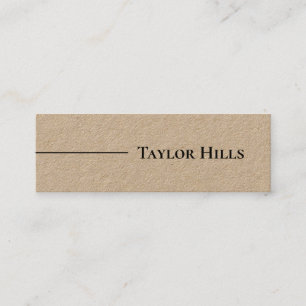 Minimalist Modern Line Name Kraft Mini Business Card