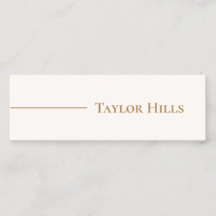 Minimalist Modern Line Name Kraft Mini Mini Business Card