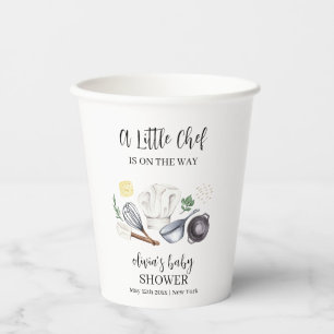 Minimalist Modern Little Chef Baby Shower Paper Cups