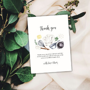 Minimalist Modern Little Chef Baby Shower  Thank You Card