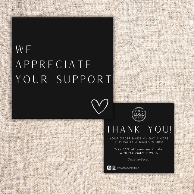 Minimalist Modern Logo Business Thank You Card  (Creator Uploaded)