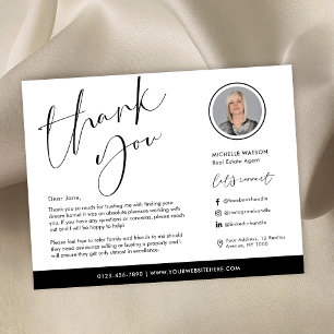 Minimalist Modern Logo Real Estate Photo Thank You Card