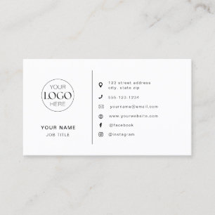 Minimalist Modern Logo Social Media Icons Business Card