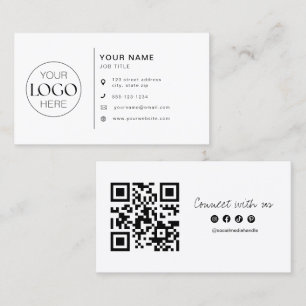 Minimalist Modern Logo Social Media Icons QR Code Business Card