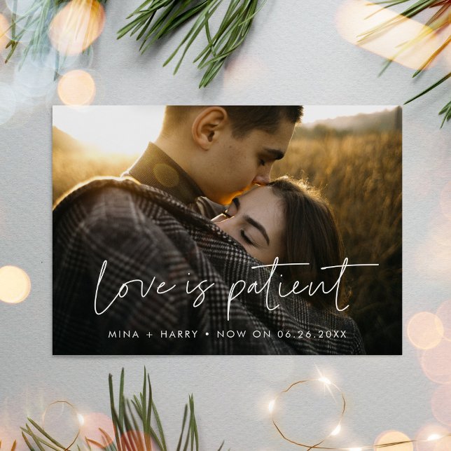 Minimalist modern Love is patient update Postcard (Creator Uploaded)