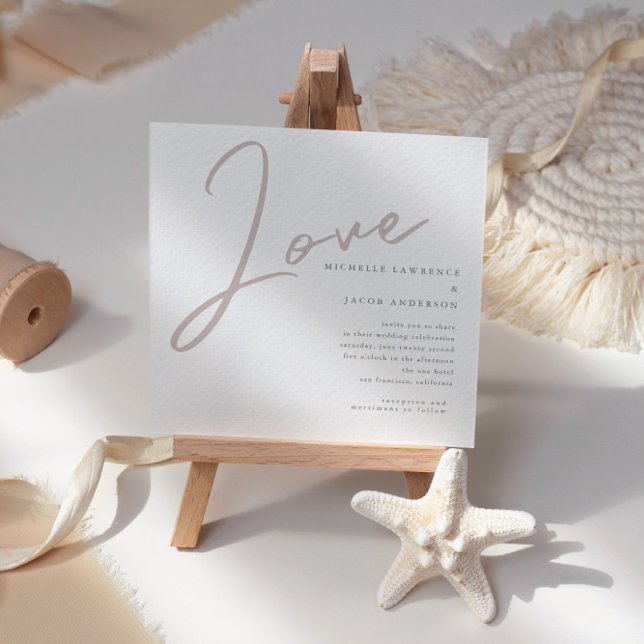 Minimalist Modern Love Script Wedding Invitation (Creator Uploaded)