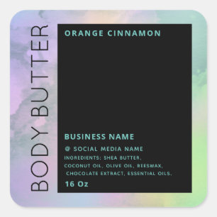 Minimalist modern luxury typography black product  square sticker