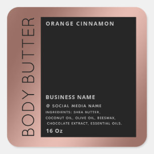 Minimalist modern luxury typography black product square sticker