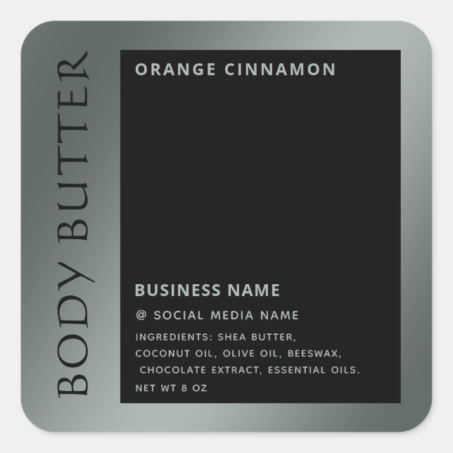 Minimalist modern luxury typography black product  square sticker (Front)