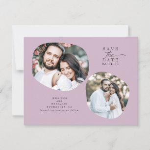 Minimalist Modern Mauve Save the Date Photo