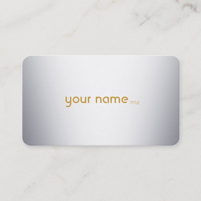 Minimalist Modern Metal Business Card (Front)