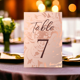 Minimalist Modern Monochrome Wedding Table Number