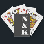 Minimalist Modern Monogram Black Elegant Wedding Playing Cards<br><div class="desc">Minimalist Modern Monogram Wedding Personalised Playing Cards with White Text on Black Background</div>