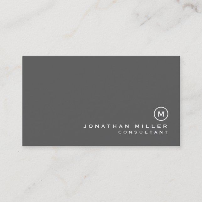 Minimalist Modern Monogram Business Card (Front)