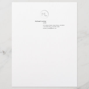 Minimalist Modern Monogram Business Letterhead Top Template