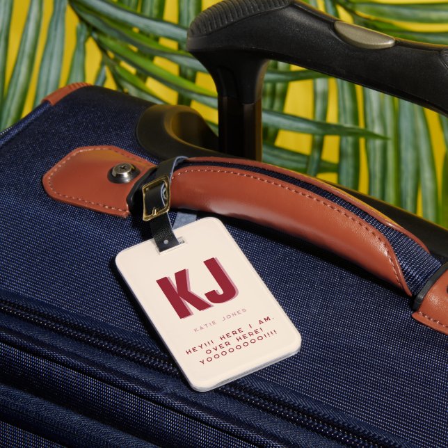 Minimalist Modern Monogram Elegant Luggage Tag (Front Insitu 1)