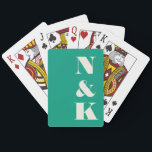 Minimalist Modern Monogram Emerald Green Wedding Playing Cards<br><div class="desc">Minimalist Modern Monogram Emerald Green Wedding Playing Cards</div>