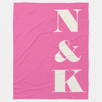 Minimalist Modern Monogram Hot Pink Wedding