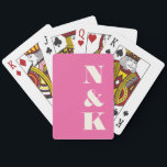Minimalist Modern Monogram Hot Pink Wedding Playing Cards<br><div class="desc">Minimalist Modern Monogram Hot Pink Wedding Playing Cards</div>