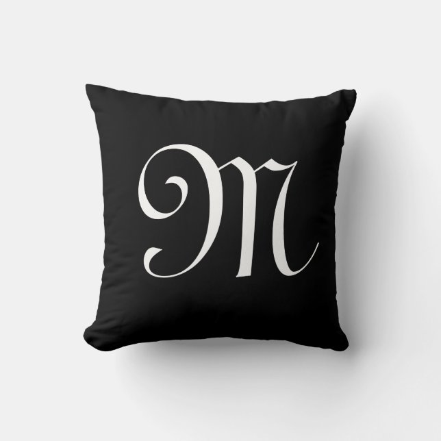 Minimalist Modern Monogram Initial Cushion (Front)