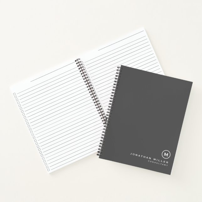 Minimalist Modern Monogram Lined Checklist Notebook (Inside)