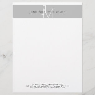 Minimalist Modern Monogram Professional Custom Letterhead
