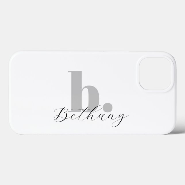 Minimalist Modern Monogram Script Name  Case-Mate iPhone Case (Back (Horizontal))
