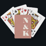 Minimalist Modern Monogram Terracotta Rose Wedding Playing Cards<br><div class="desc">Minimalist Modern Monogram Terracotta Rose Wedding Personalised Playing Cards</div>