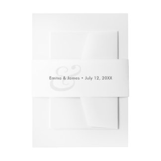 Minimalist Modern Monogram Wedding Invitation Belly Band