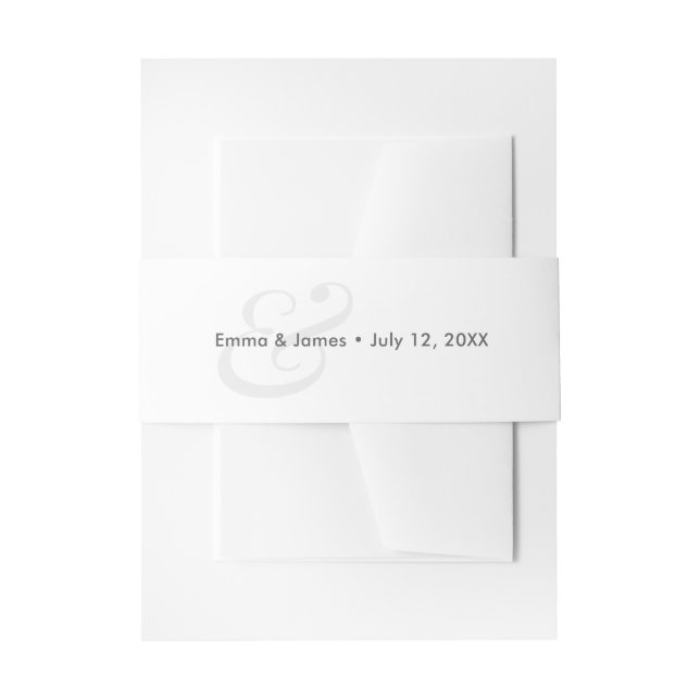 Minimalist Modern Monogram Wedding Invitation Belly Band (Front Example)