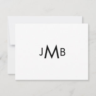 Minimalist, Modern Monogrammed Initials flat Thank You Card