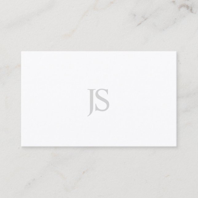 Minimalist Modern Monogrammed Simple Template Business Card (Front)