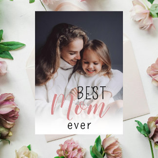 Minimalist Modern mothers Day 1 photo Holiday Card