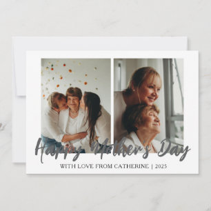 Minimalist Modern mothers Day 2 photo Holiday Card