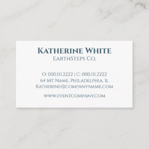 Minimalist Modern Mountain Hiking Blue White Business Card