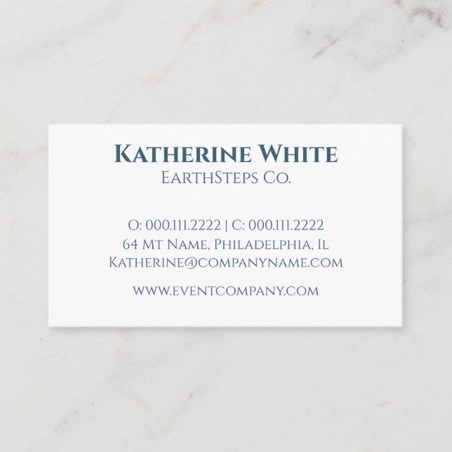 Minimalist Modern Moutntain Hiking Blue White Business Card (Front)
