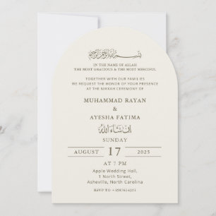 Minimalist Modern Muslim Nikkah Islamic Wedding Invitation