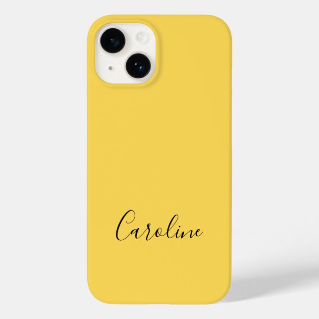 Minimalist modern mustard yellow Case-Mate iPhone case (Back)