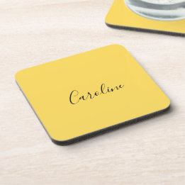 Minimalist modern mustard yellow coaster