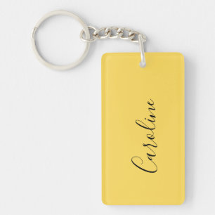 Minimalist modern mustard yellow key ring