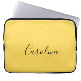 Minimalist modern mustard yellow laptop sleeve