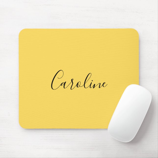 Minimalist modern mustard yellow mouse mat (With Mouse)