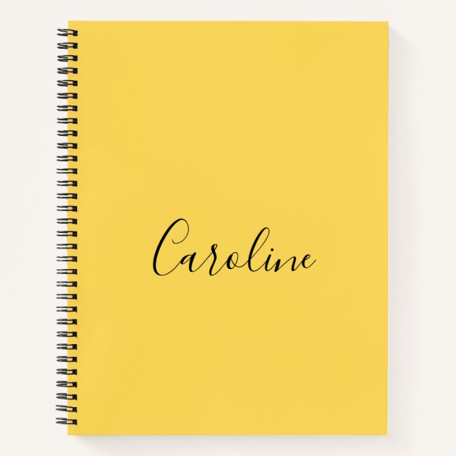 Minimalist modern mustard yellow notebook (Front)