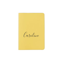 Minimalist modern mustard yellow passport holder