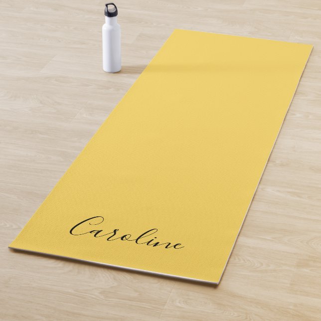 Minimalist modern mustard yellow yoga mat (In Situ)