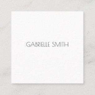 Minimalist Modern NAME Info Black White  Square Business Card