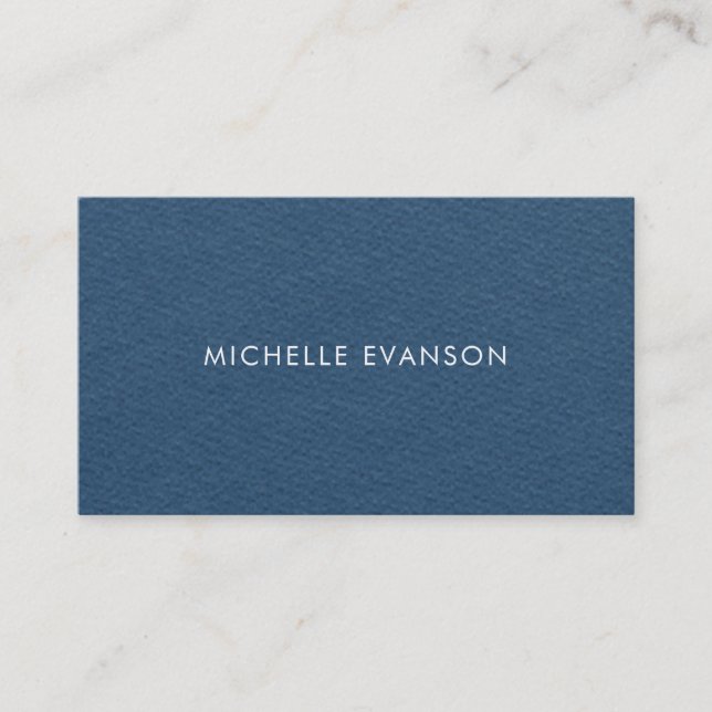 Minimalist Modern Navy Blue Professional Business Card (Front)
